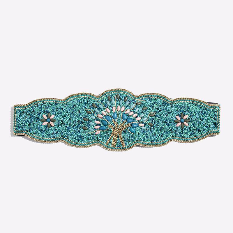 Waist Beaded Bohemian Belt With Firework Design And Elastic Closure For Festivals Travel And