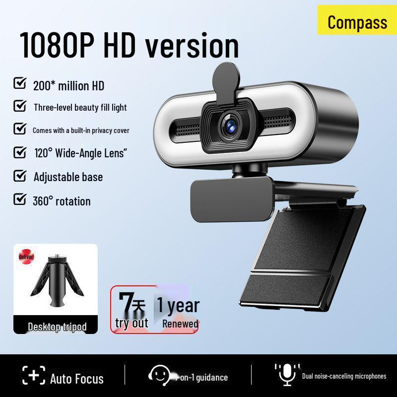 4K Ultra HD Live Streaming Camera with Microphone for Desktop, Online Classes, Conferences, and Beauty Sessions