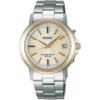 Мужские часы Seiko Selection SBTM170 с солнечным питанием и радиоконтролем, светло-золотой циферблат, корпус и браслет из нержавеющей стали серебристого и желтого золота, водозащита 10 Бар