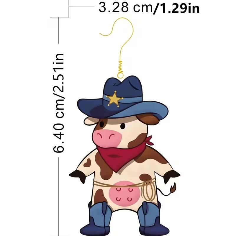 New western cowboy hat cow earrings flat acrylic creative cartoon animal cute calf earrings