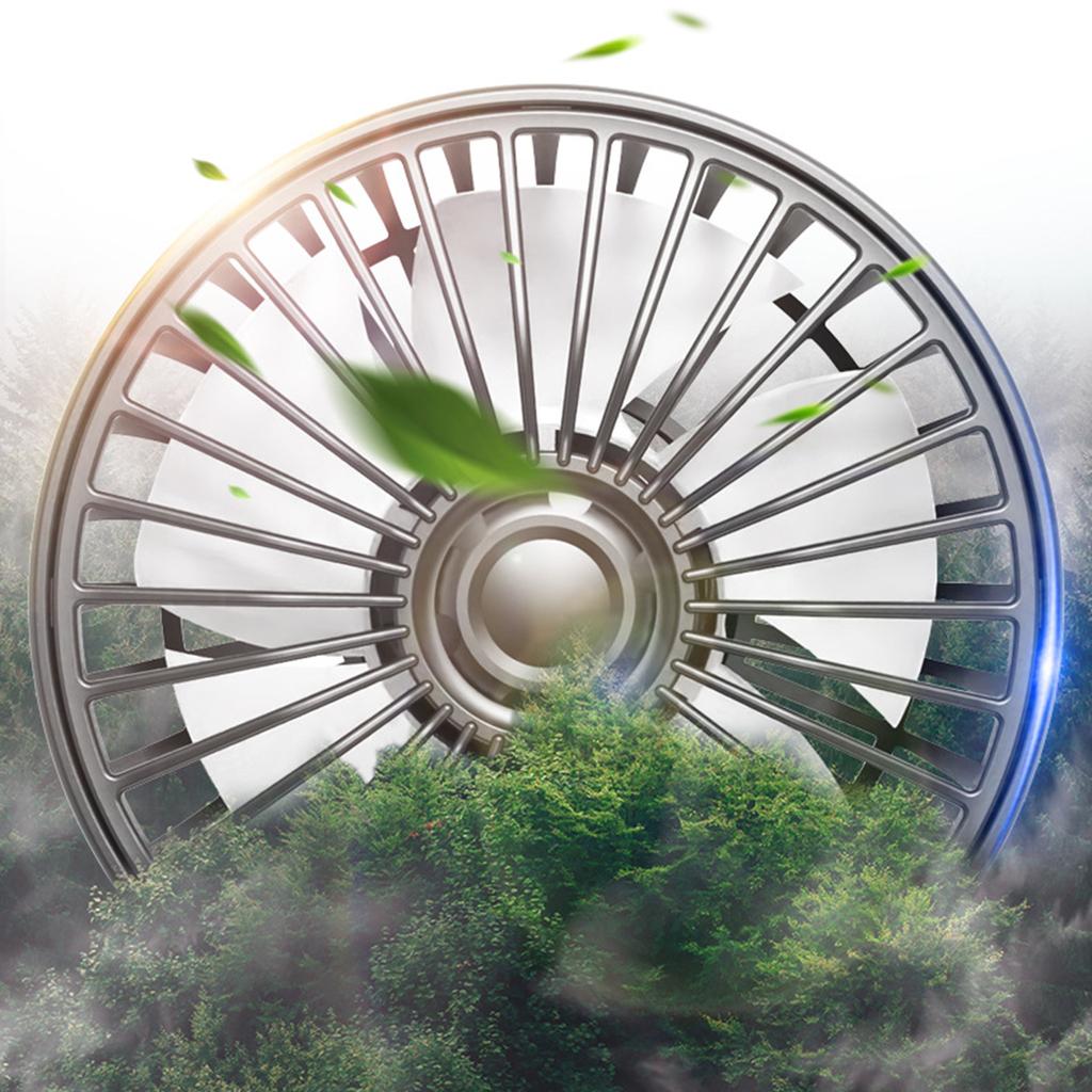 Автомобильный вентилятор с двумя головками, вращение на 360°, 3 регулируемые скорости, вентилятор для охлаждения на присоске для транспортных средств, офиса, крепится на приборную панель, USB-вентилятор