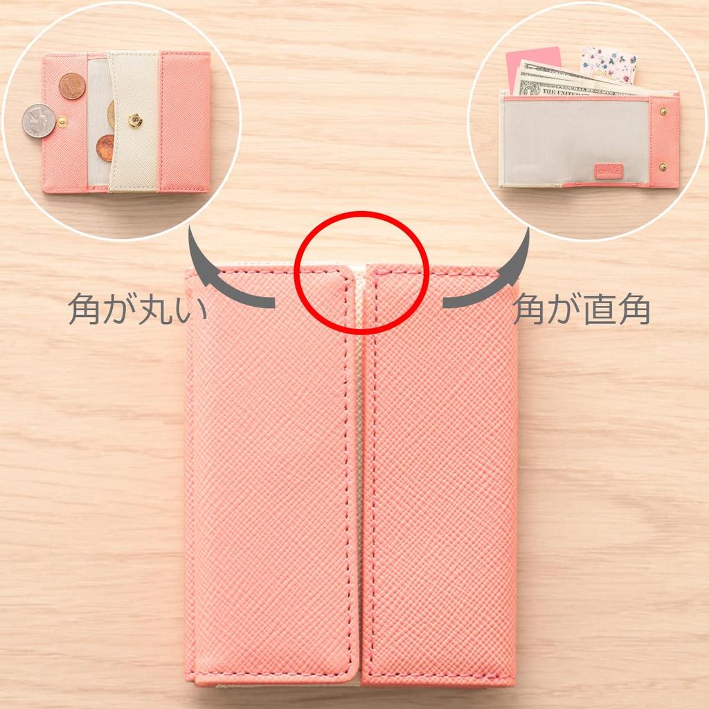 Коралловый чехол для монет мини-кошелек маленький кошелек кошелек, который не складывается купюры кошелек из натуральной кожи призматическая кожа темно-синий x розовый (Кораре) женский тройной складной