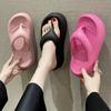 Fashion 2024 New Summer Women Fashion Thick Bottom High Heel Flip Flops Women Outer Wear Outdoor Beach Small High-Grade Casual Sandals