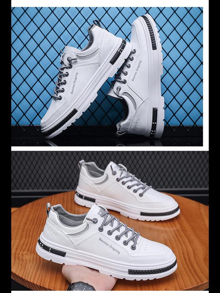 Мужские водонепроницаемые кожаные кроссовки для бега — коллекция весна 2024 г.: Универсальная спортивная и повседневная обувь