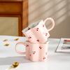 Расписанная вручную вишневая кружка, креативная нестандартная чашка для воды, милая розовая керамическая чашка для молока, фарфоровые кофейные чашки в подарок