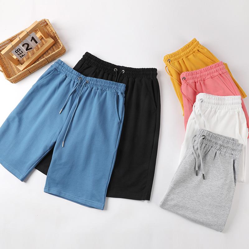 Корейские повседневные шорты из хлопкового терри с высокой посадкой - Летний стиль для родителей и детей