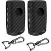 2Pcs 4 Buttons Silicone Rubber Key Fob Cover Compatible With 2025 2024   Mazda 3 6 CX-3 CX-5 CX-9 CX-30 CX-50 CX-90 MX-5 Miata MX-30 EV Carbon Fiber