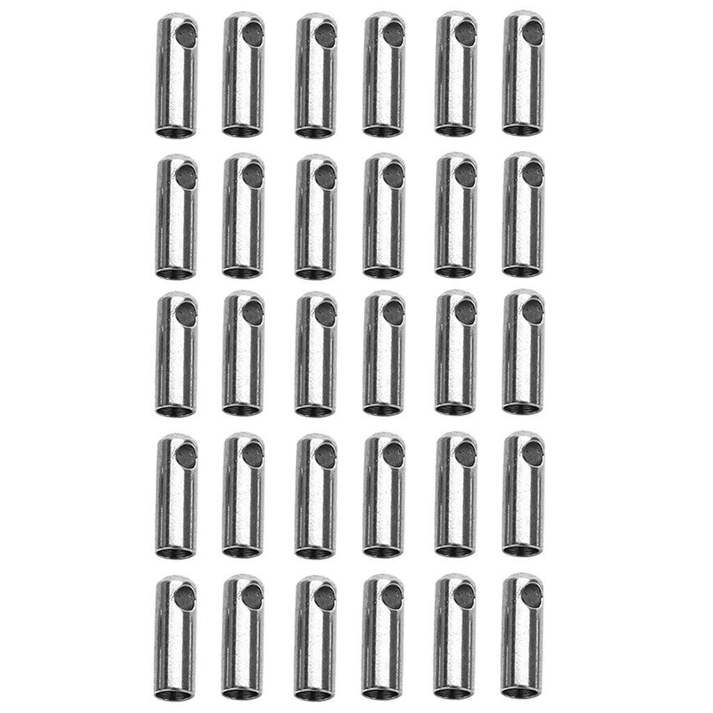 30 ювелирных застежек из нержавеющей стали, кожаный шнур, длина конца 1 мм