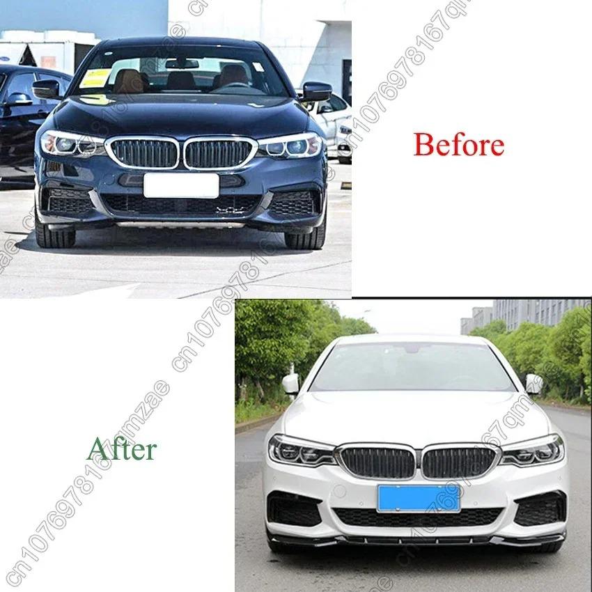 Для BMW 5 G30 G31 525i 530i 530d 540i M 2017-2020 Автомобиль Передний Бампер Губа Подбородок Защита Диффузор Крышка Дефлектор Комплекты Обвеса Глянцевый Черный