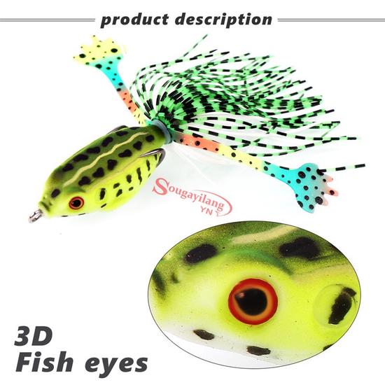 1PCS Frog Fishing Lures Soft Topwater Baits for Bass Snakehead Saltwater Freshwater Fishing