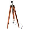 177.8cm Adjustable Wooden Tripod Floor Light Modern Floor Lamp Brass Aluminum Lighting