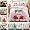 Комплект постельного белья с изображением ламы, размер Queen King, полный размер Twin, милый комплект постельного белья из альпаки, декоративный пододеяльник из 3 предметов, покрывало с изображением животных