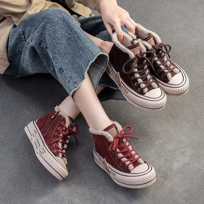 Мягкие теплые хлопковые туфли, удобные универсальные женские туфли на плоской платформе, повседневные короткие ботинки