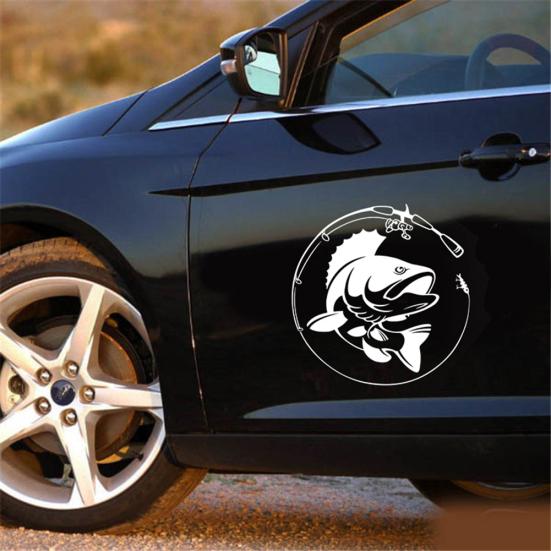 Fishing Rod Hobby Auto Car Fish Vinyl Motorcycle Sticker Vehicle Decor Accessory