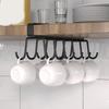 Punch-free 12 Hooks Cup Holder Iron Under Cabinet Storage Rack Sundries Storage Hanger for Home