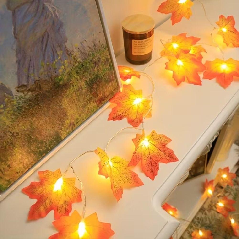 Artificial Maple Leaf Maple Leaf String Lights Fall String Lights Decor Thanksgiving Decor