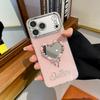 Зеркало для макияжа Love Nectarine 3D, совместимое с чехлом для телефона iPhone 16 Pro Max для 15 Pro, с мягкими краями, для 14 Plus, 17 promax, Чехол