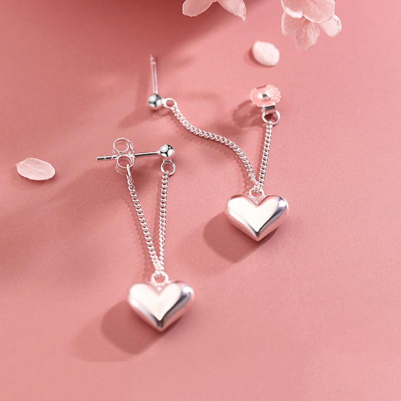 Женские серьги-подвески Love Heart, ювелирные изделия в форме сердца, серьги-кисточки с цепочкой, подарочные украшения для вечеринок