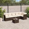 VidaXL Garden Lounge Set with Cushions 7 Pcs Brown Wicker 3249512