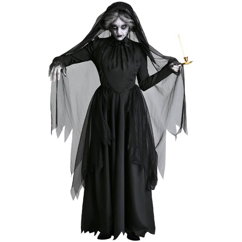 Halloween Costume Ghost Witch Dress Set Night Party Cosplay