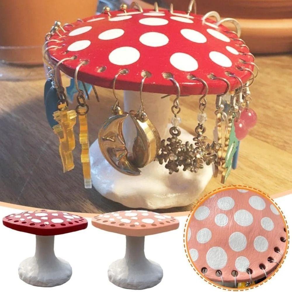 Handicraft Mushroom Earring Holder Resin Earrings Storage Rack  Jewelry Necklace