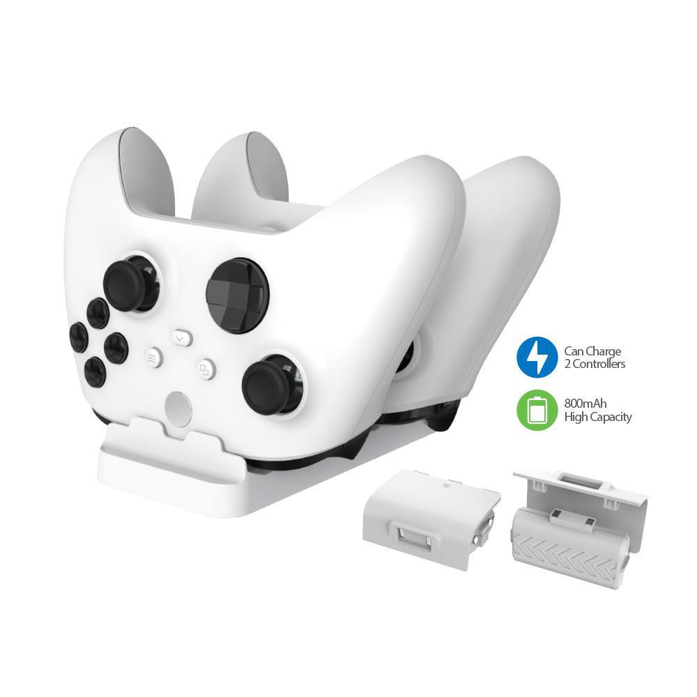 Комплект для зарядки беспроводного геймпада Xbox Series X/S — тонкая двойная зарядная док-станция с двумя аккумуляторами