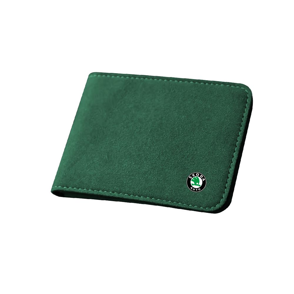 TTJJ2 Leather Car Styling Driver License Credit Card Holder Storage Case Wallet For Skoda Rapid Superb Octavia Fabia Octavia Yeti VRS