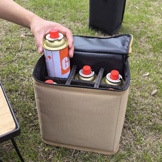 Сумка для хранения газового баллона для кемпингового фонаря с молнией, мягкой подкладкой, большой вместимости, портативный контейнер для газового баллона, сумка для переноски