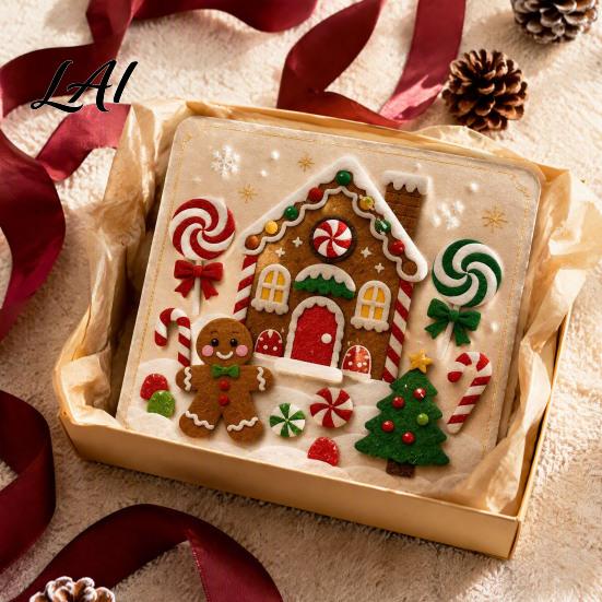 Christmas Gift Ideas for Craft Lovers DIY Magic Felt Sticker Art Kit No Sew Glue Self-Adhesive Handcrafted Decoration Sewing Set Crafts Set Holiday