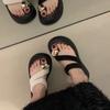 Women's Summer 2025 New Fashion Versatile Metal Thick Bottom Comfortable Casual Pinch Foot Cool Slippers