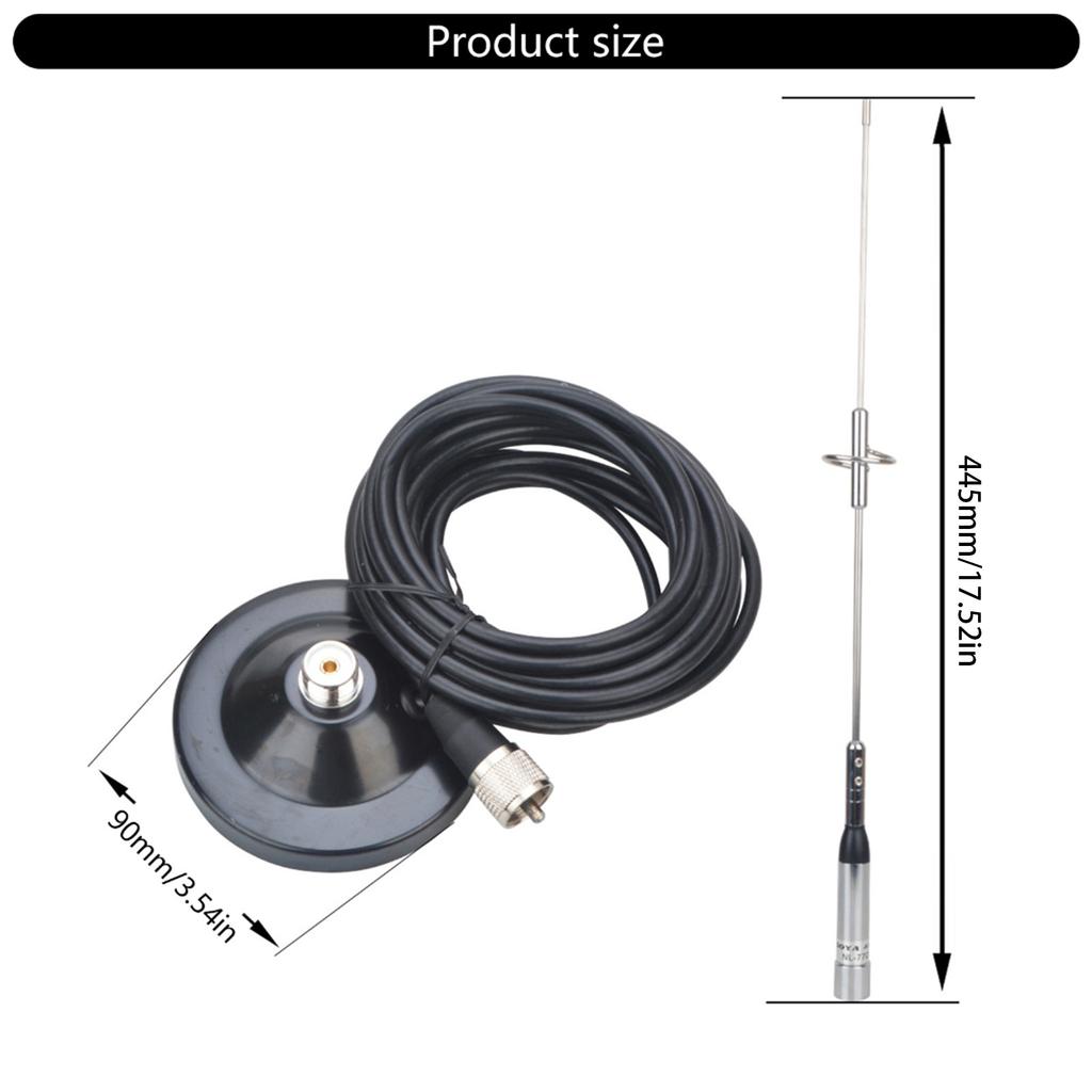 Dual Band Antenna 144MHz VHF and 430MHz UHF Two Way Antenna for Mobile Radio Magnetic Base Antenna