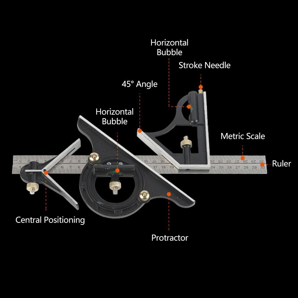 300 мм комбинированный угольник угловой линейка зеленый 90 градусов нержавеющая сталь уровень угольник высокой точности 45 градусов