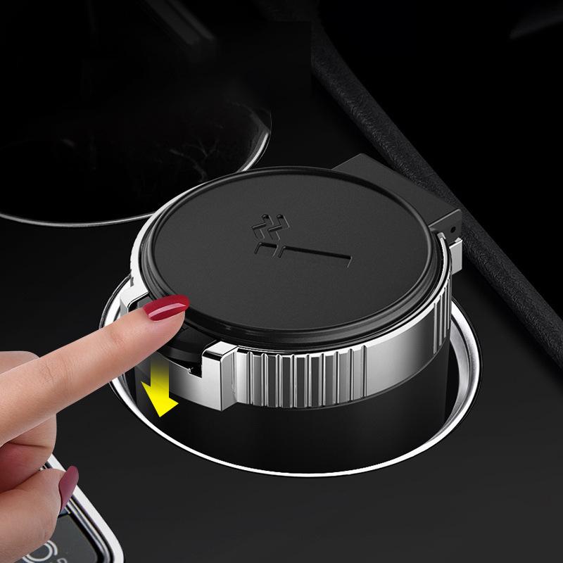 LED Car Ashtray with Flame Retardant Liner and Smoke Extinguishing Lid