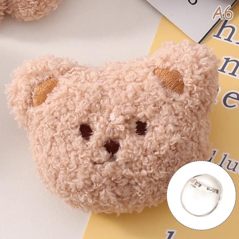 Милый Мягкий Милый Пин Медведь Мультяшный Плюшевый Сладкий Студентка Девочка Детская Форма Лацкан Одежда Шляпа Брошь Сумка Подвеска