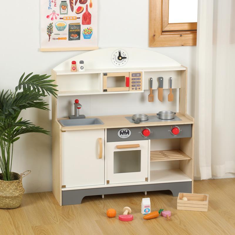Детский деревянный Ins ветер простой ветер, имитация большой кухонной утвари, игра в домик детские интерактивные кухонные игрушки