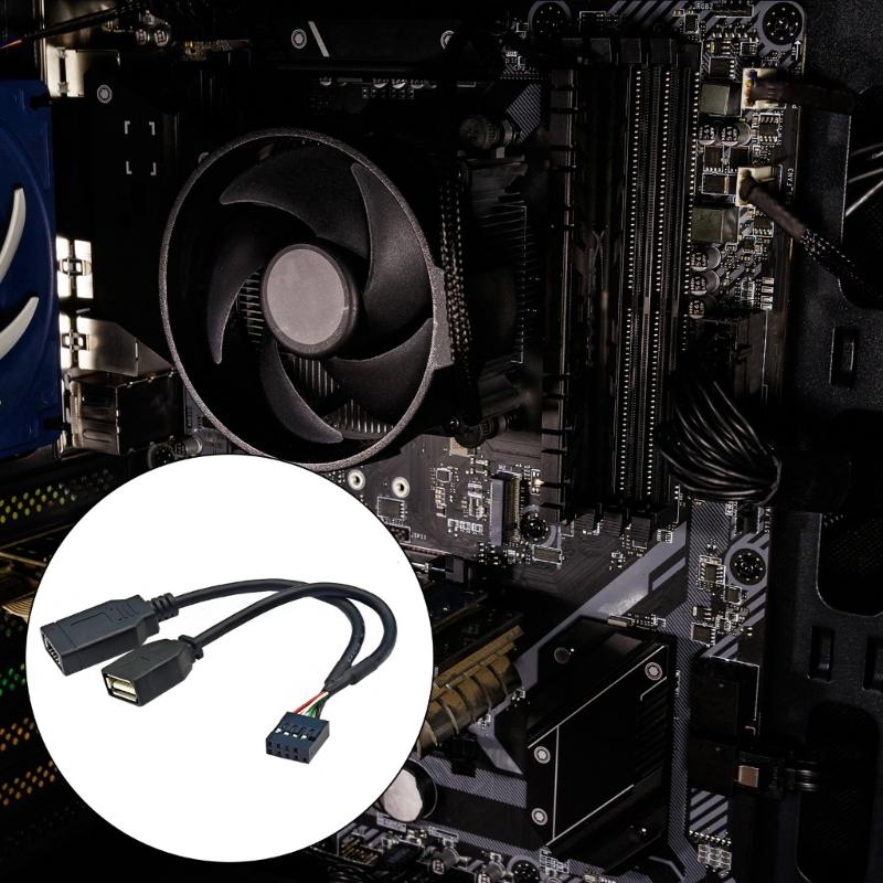 Кабель-конвертер USB 2.0 9-контактный в USB + Type E с передним портом Type C для улучшенной совместимости с материнскими платами 5,91 дюйма