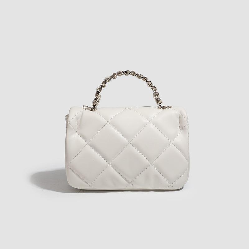 Qianmo Chuxing Small Square Bag Niche Design Pearlescent Fabric Diamond Handbag Women's Crossbody Bag for Daily Outings