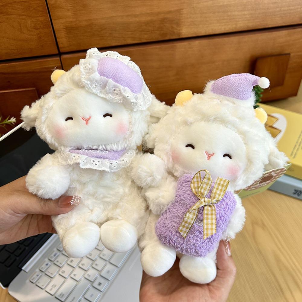 Plush Lamb Doll PP Cotton Lamb Keychain Ornament Sweet Bag Pendant Charm Backpack Hanging Decor