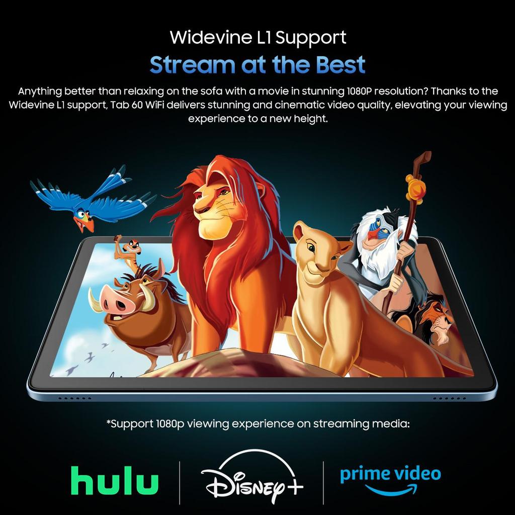 Восстановленный планшет Blackview Tab 60 WiFi 10,1 дюйма Android 14 12 ГБ/128 ГБ WiFi 6 Widevine L1