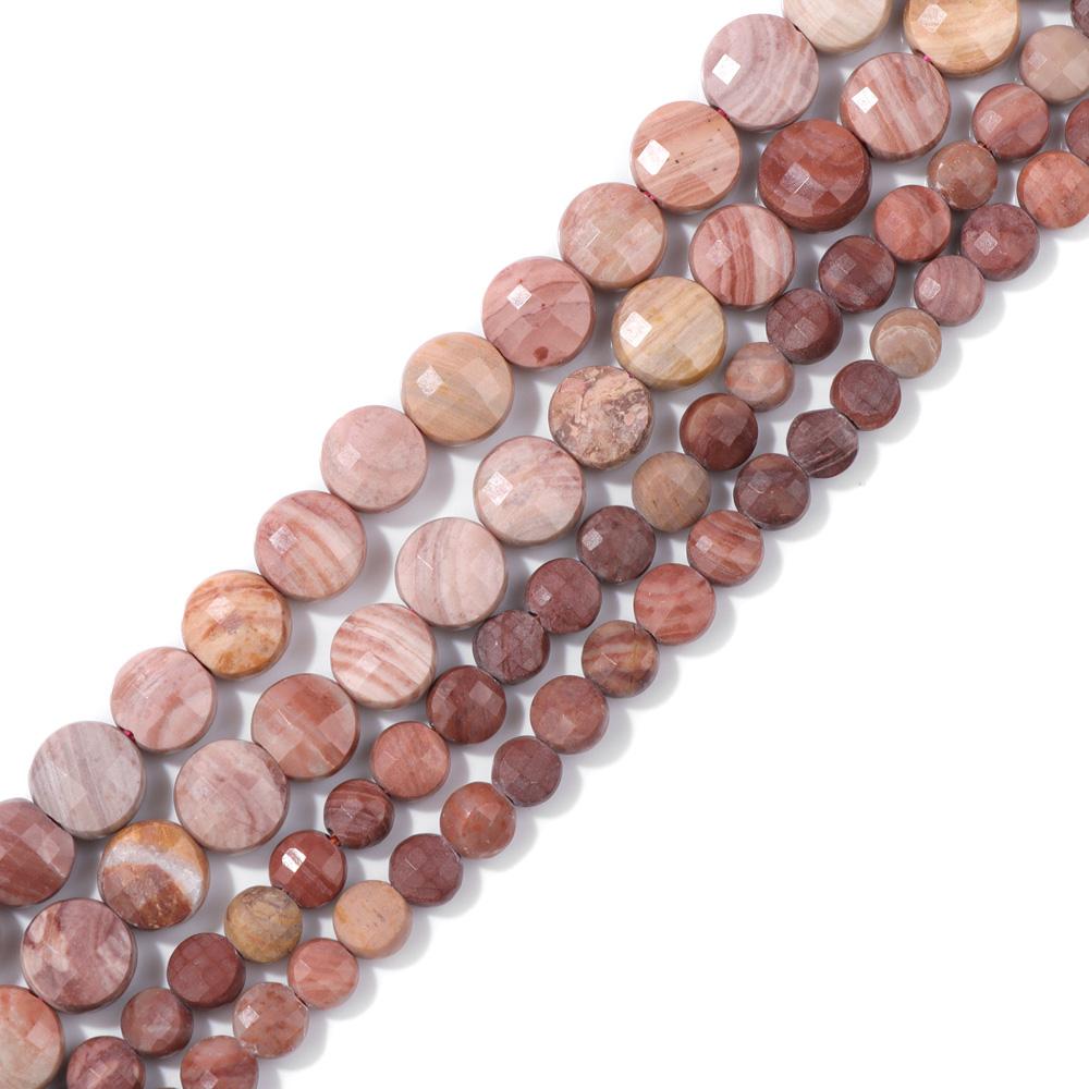 4/6mm Faceted Round Coin Stone Bead Accessories Flat Small Quality Crystal Gem Quartz Amazonite Lapis Bead Charm For DIY Jewelry