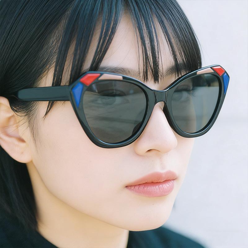 High Quality Irregular Cat Eye Sunglasses Women Men Color Blocking Fashion Luxury Sun Glasses Daily Commute Shopping Shade Glasses
