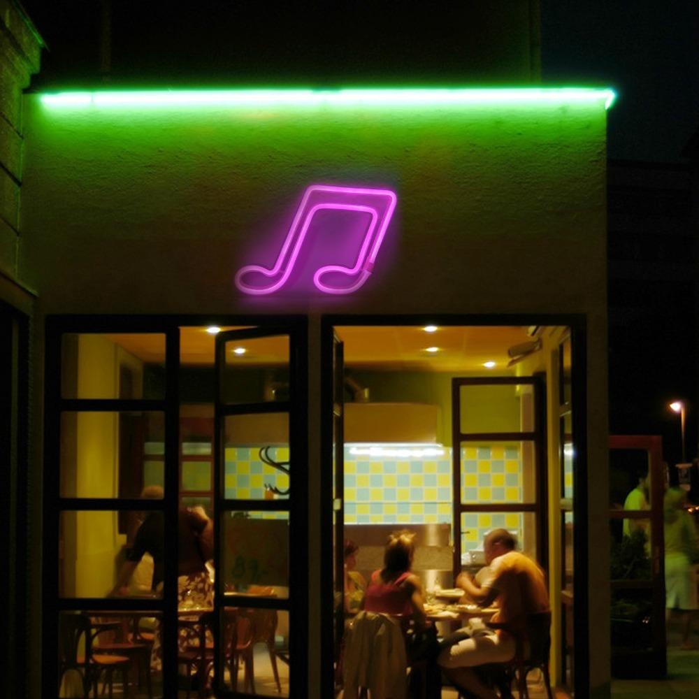 Dual Power Supply LED Neon Sign Light Music Note Neon Lamp Easy to Install Neon Light Christmas