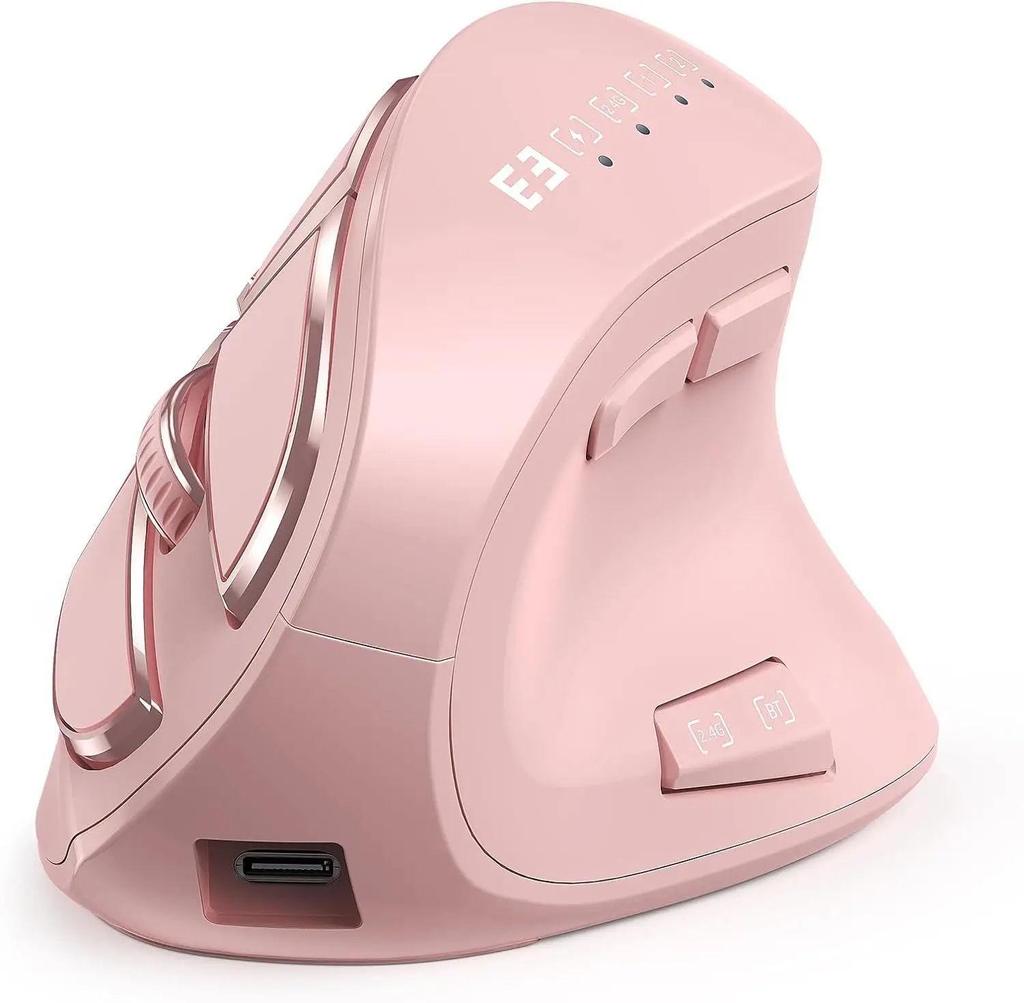 Беспроводная вертикальная Bluetooth-мышь, USB 2,4 ГГц, перезаряжаемая, эргономичная, совместима с ноутбуками и настольными компьютерами, бесшумная для использования в офисе.