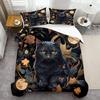 Черный Кот на Луне 3D Печать Пододеяльник Мистическое Животное Стиль Постельное Белье Домашний Декор Мягкий Удобный Роскошный Пододеяльник Наволочки
