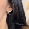 Серебряная игла с покрытием из настоящего золота, кулон с цирконом, жемчужные серьги-гвоздики, огромные красивые серьги, серьги в стиле легкой роскоши, высокого класса.