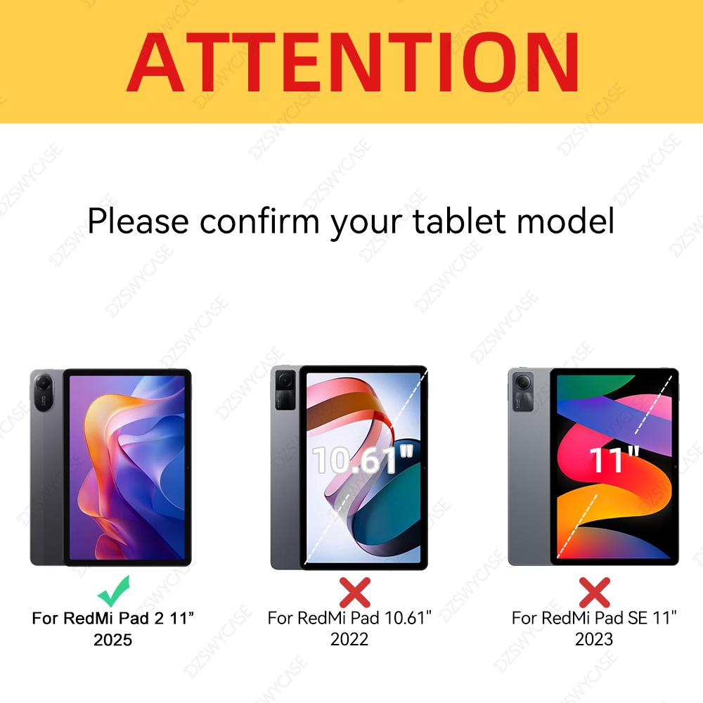 For Redmi Pad 2 Case Auto Wake Up & Sleep Silicone Cover Support Charging For Coque Xiaomi Redmi Pad 2 2025 Case Cover 11 inch