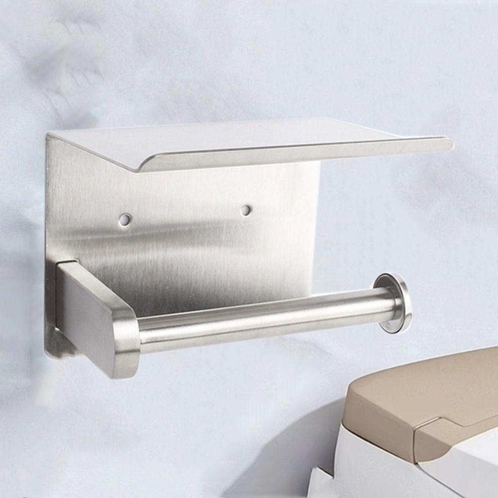 Держатель для туалетной бумаги без сверления Серебряный держатель для бумажных полотенец Практичный держатель для рулонов полотенец Главная