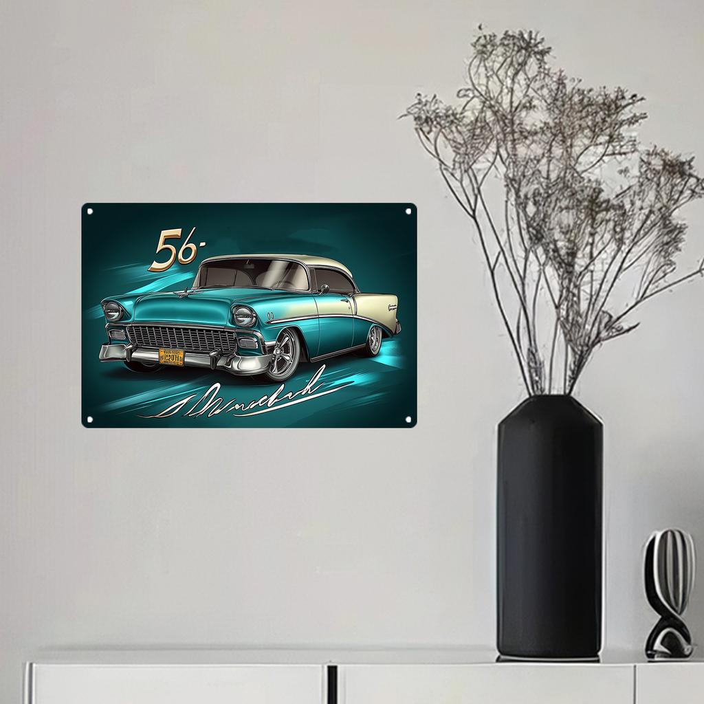 2D плоская деревянная 30*20 см винтажная вывеска Desperate Enterprises 1956 года сине-белого цвета с классическим дизайном автомобиля с надписью «MINDDRIFT», художественная, настенная отделка, подходит