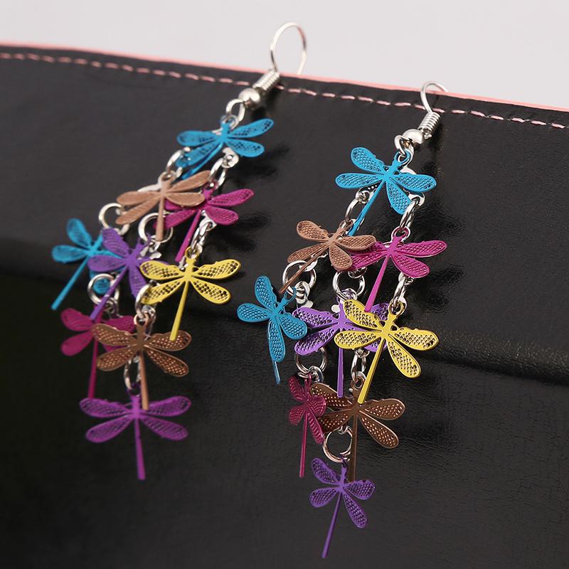 Модные индивидуальные серьги-стрекозы, серьги, экологические красочные серьги, ювелирные изделия