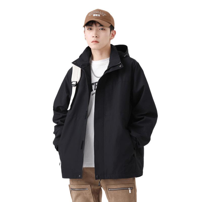 Новая мужская куртка с капюшоном для отдыха на весну и осень в японском стиле, ветрозащитная, свободная, простая рабочая куртка